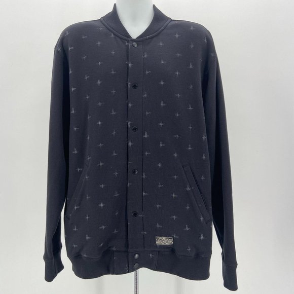Vans Other - Vans Black Button Down Sweatshirt Jacket Mens XL